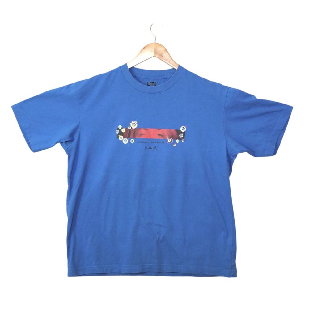 Billie Eilish X Takashi Murakami Uniqlo T Shirt Blue Size M  Band Tee Eyes